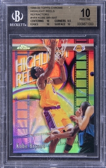 1999-00 Topps Chrome Basketball Highlight Reels Refractors #HR4 Kobe Bryant - BGS PRISTINE 10